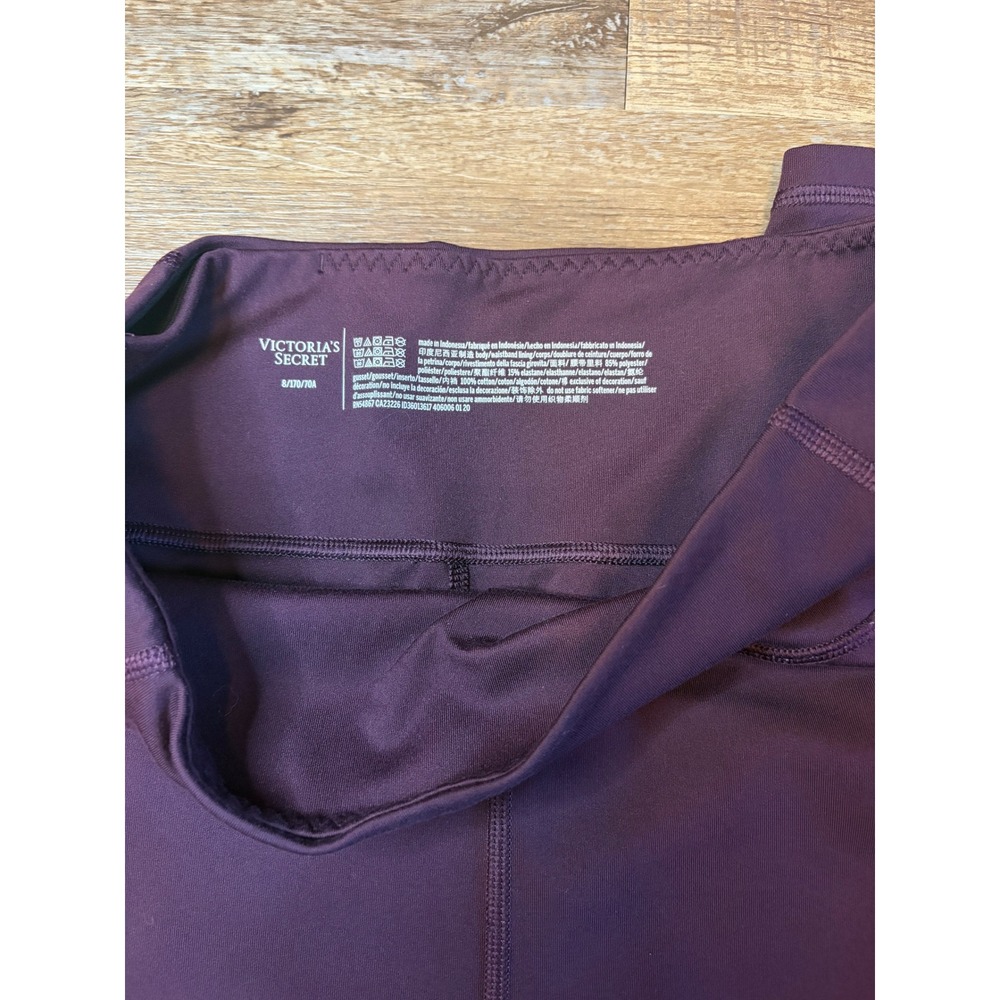 Victorias Secret Womens High Waisted Pocket Leggings Purple Plum Size 8 Active